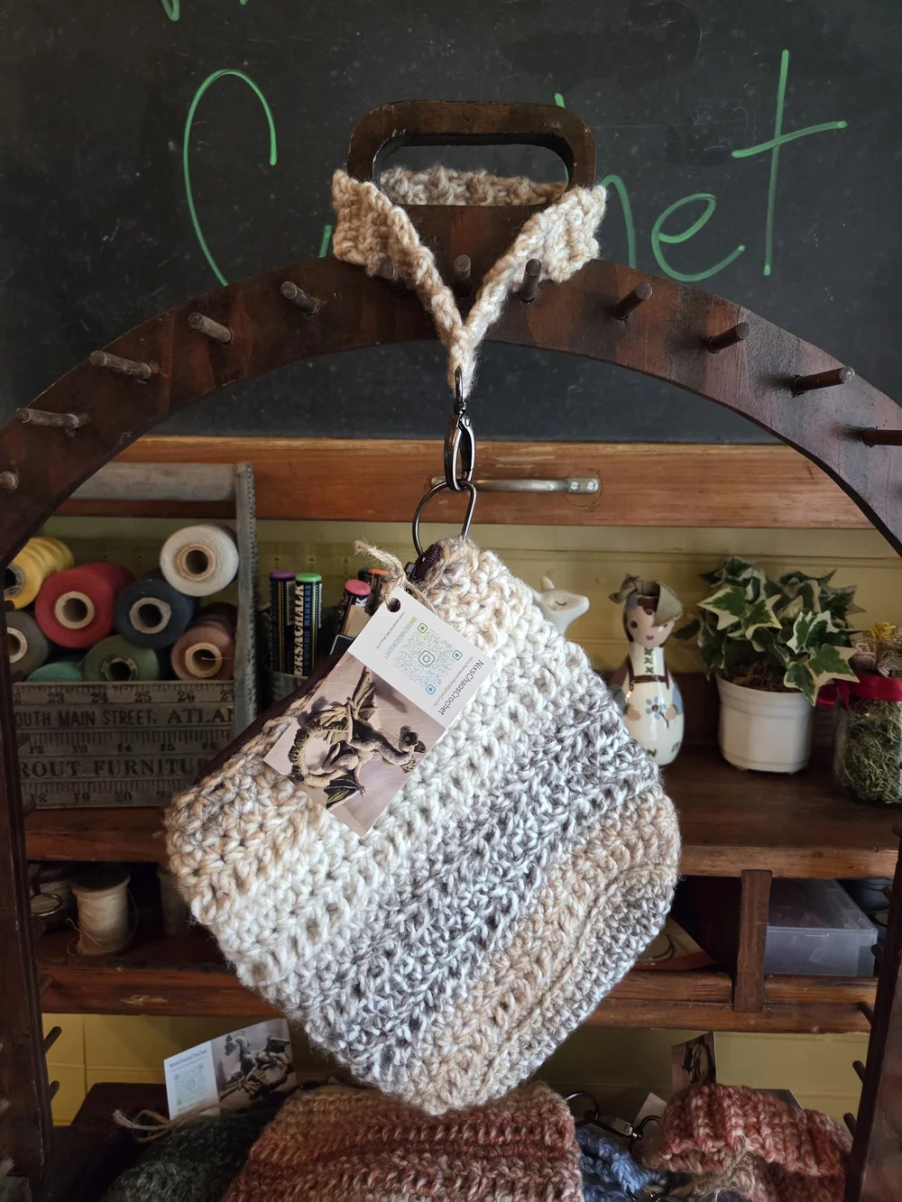 Handmade Crochet Wristlet Pouch - Multicolor Pastel